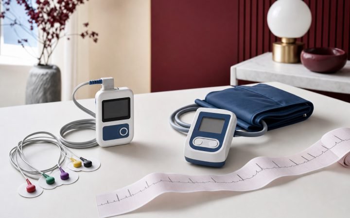 Enregistreur Holter ECG, tensiomètre ambulatoire MAPA et bande d'électrocardiogramme